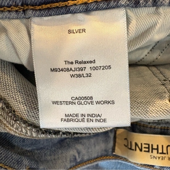Silver Athentic Relaxed Grunge Denim Jeans Mn’s Sz 38x32 - Picture 8 of 11